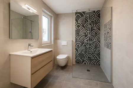 Notre zone d'activité pour ce service Création de salle de bain avec baignoire et sèche-serviette électrique ou mixte